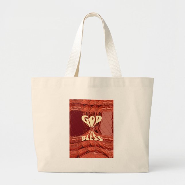 Grand Tote Bag Impression d'art Dieu bénisse (Devant)