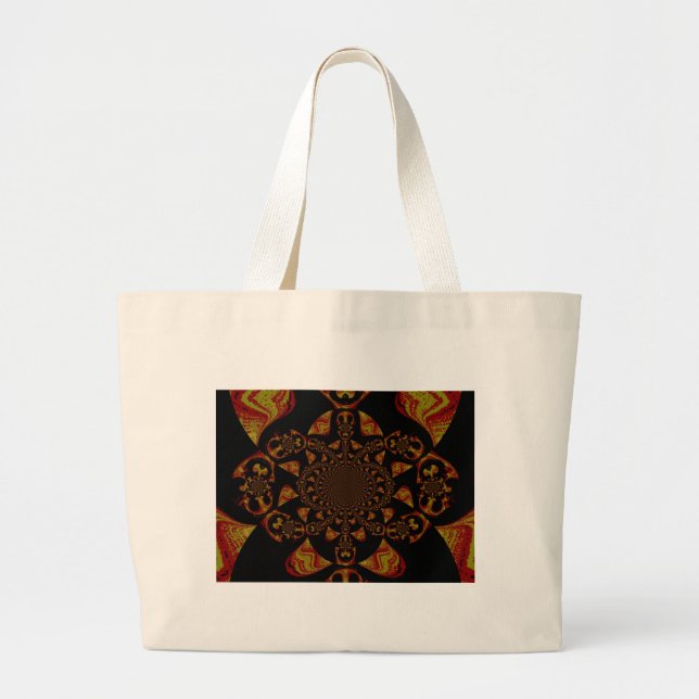 Grand Tote Bag Impression d'art Kaleidoscope crâne (Devant)