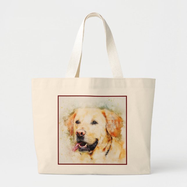 Grand Tote Bag Impression de chien Abstrait (Devant)