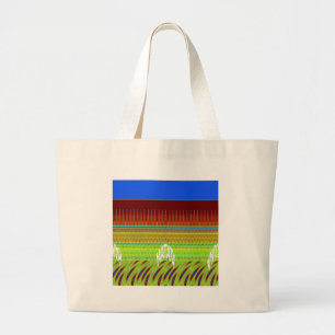 Grand Tote Bag Impression Motif géométrique coloré