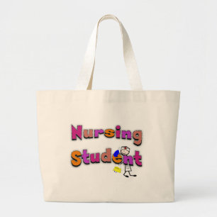 Grand Tote Bag Infirmière de personne de bâton d'art d'aquarelle