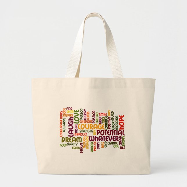 Grand Tote Bag Influence positive de motivation des mots #1 ! (Devant)