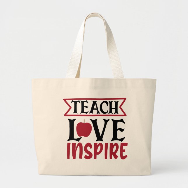 Grand Tote Bag Inspirer l'amour de l'enseignant (Devant)