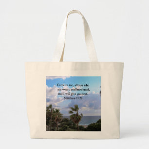 GRAND TOTE BAG INSPIRING MATTHEW 11:28 CONCEPTION DE SCRIPTURE