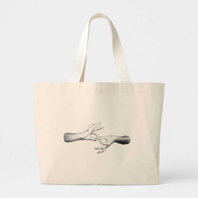 Grand Tote Bag Interprète d'ASL (3) (Devant)