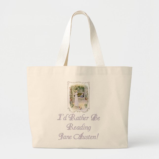Grand Tote Bag IRBR Jane Austen ! Fourre-tout enorme naturel (Devant)