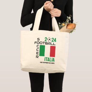 Grand Tote Bag ITALIE ITALIE Football Nom Personnalisé 2024 Chaqu