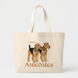 Grand Tote Bag J'adore les Airedales