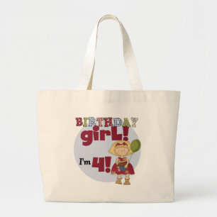 Grand Tote Bag J'ai 4 T-shirts et cadeaux pour filles d'anniversa