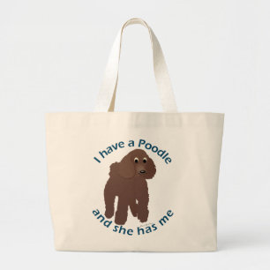 Grand Tote Bag J'ai un caniche