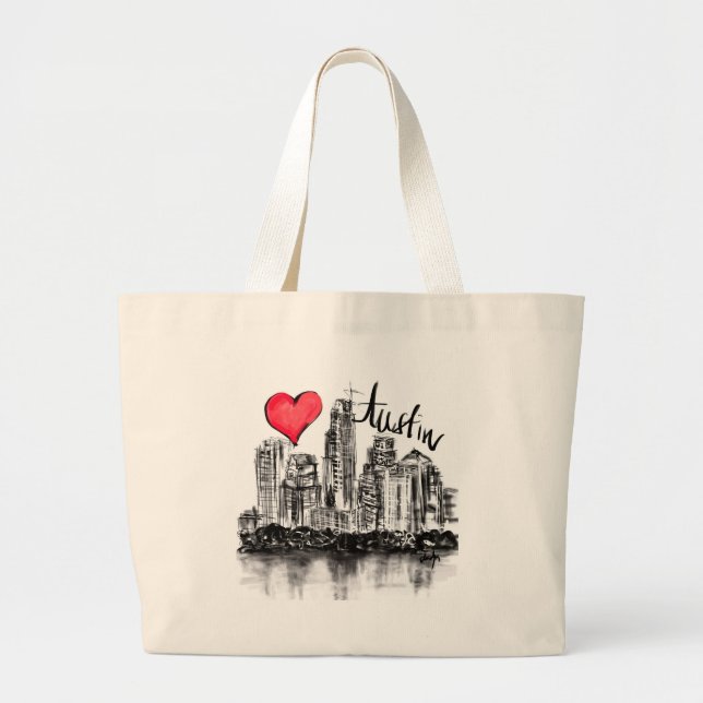 Grand Tote Bag J'aime Austin (Devant)