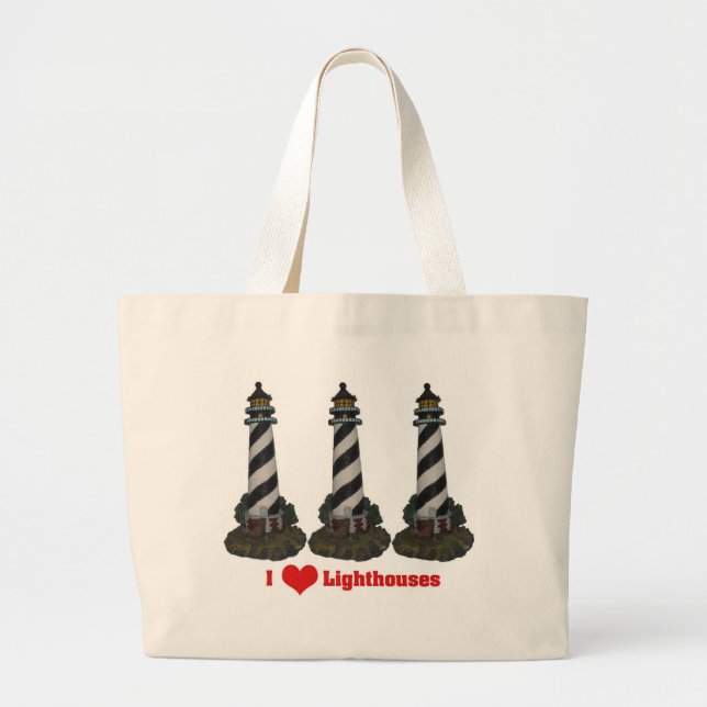 Grand Tote Bag J'aime des phares Fourre-tout (Devant)