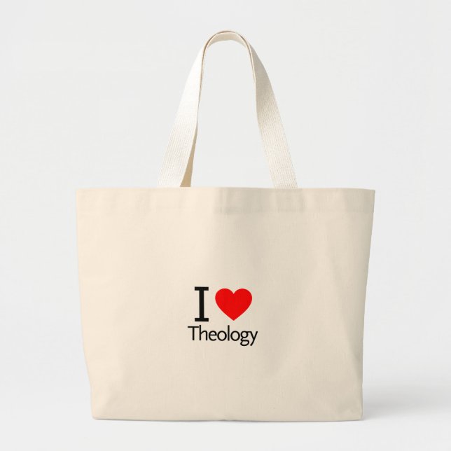 Grand Tote Bag J'aime la théologie (Devant)