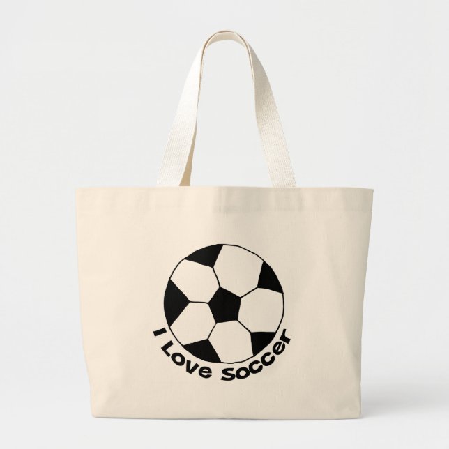 Grand Tote Bag J'Aime Le Football (Devant)