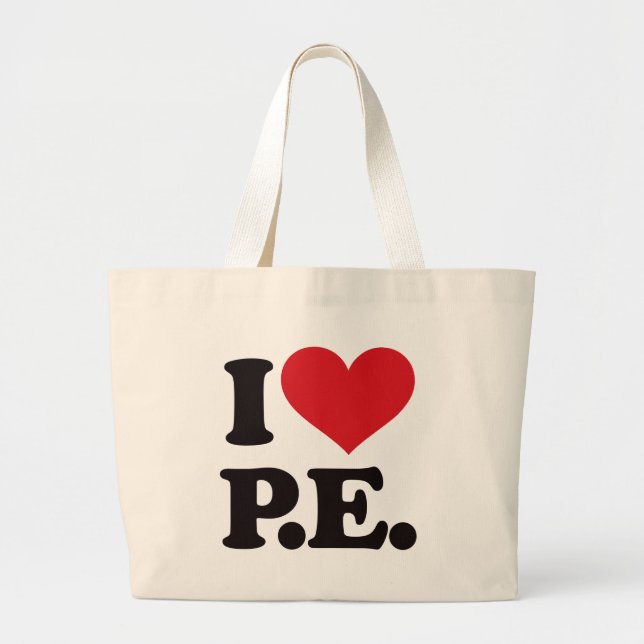 Grand Tote Bag J'aime l'éducation physique ! (Devant)