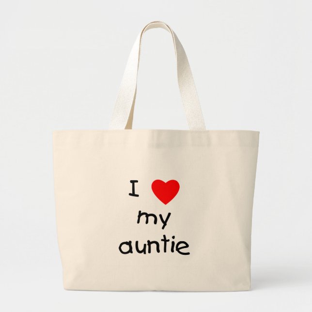 Grand Tote Bag J'aime ma tante (Devant)