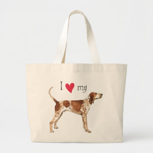 Grand Tote Bag J'aime mon American English Coonhound