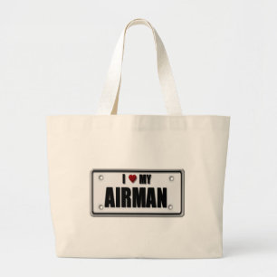 Grand Tote Bag J'aime mon aviateur