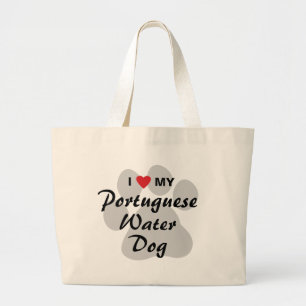 Grand Tote Bag J'aime mon chien d'eau portugais