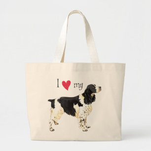 Grand Tote Bag J'aime mon épagneul de springer anglais