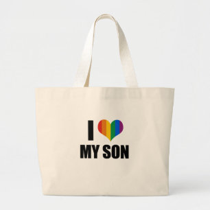Grand Tote Bag J'aime mon fils gai