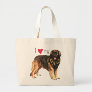 Grand Tote Bag J'aime mon Leonberger