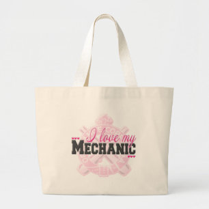 Grand Tote Bag J'aime mon mécanicien
