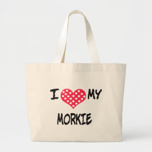 Grand Tote Bag J'aime mon Morkie