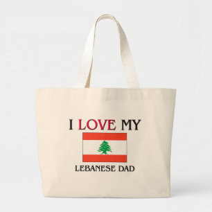 Grand Tote Bag J'aime mon papa libanais