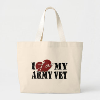 Grand Tote Bag J'aime mon vétérinaire d'armée