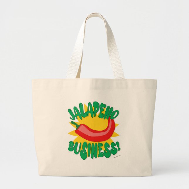 Grand Tote Bag Jalepeno Business Savoureux Pepper Humour Slogan (Devant)