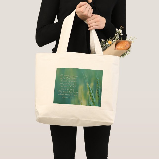 Grand Tote Bag James 5:6-8 Persévérance Inspiration (Devant (produit))
