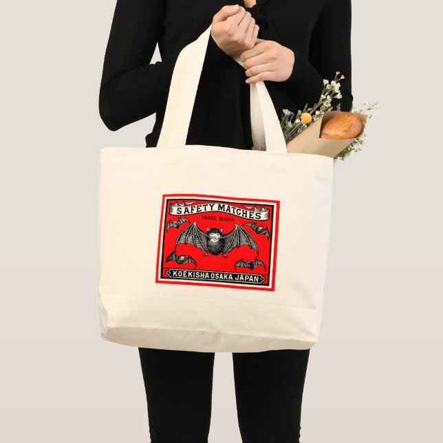 Grand Tote Bag Japonais La Sécurité Correspond À Art Bats (Devant (produit))