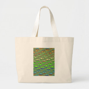 Grand Tote Bag Jardin Éclectique Enchantant À damiers Beauté Flor