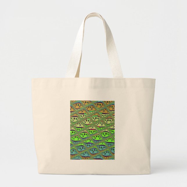 Grand Tote Bag Jardin Éclectique Enchantant À damiers Beauté Flor (Devant)