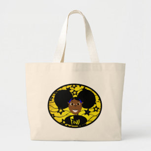Grand Tote Bag Jaune de sourire de Fino ouvrier !