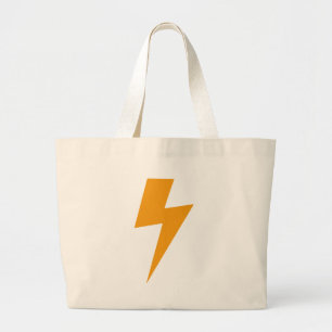 Grand Tote Bag Jaune énergie foudre Imprimé