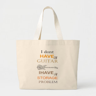 Grand Tote Bag je n'ai pas un problème de guitare j'ai un problèm