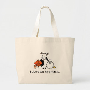 Grand Tote Bag Je ne mange pas mes amis