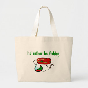 Grand Tote Bag Je préfère pêcher Fourre-tout
