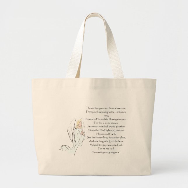 Grand Tote Bag "Je rends tout nouveau " (Devant)