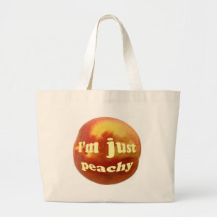 Grand Tote Bag Je suis simplement couleur pêche