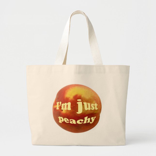 Grand Tote Bag Je suis simplement couleur pêche (Devant)