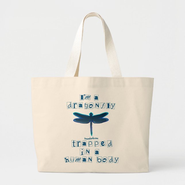 Grand Tote Bag Je suis une libellule (Devant)