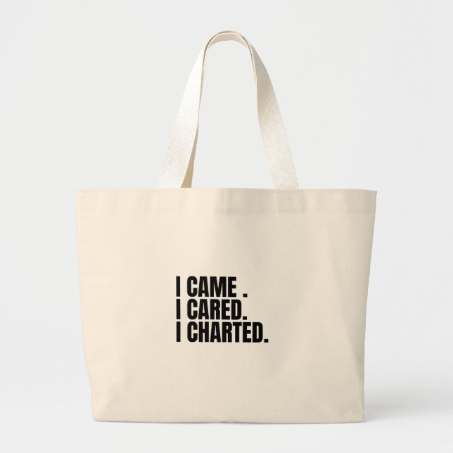Grand Tote Bag je suis venu je m'en souciais j'ai cartographié (Devant)