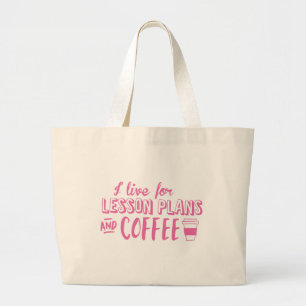 Grand Tote Bag je vis pour les plans de cours et le café