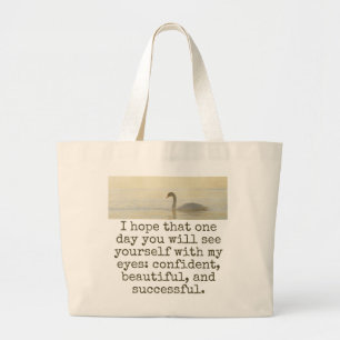 Grand Tote Bag J'Espère Qu'Un Jour - Citation De Beauté