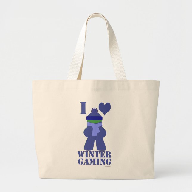 Grand Tote Bag Jeu d'hiver Frozen Meeple drôle Dire (Devant)