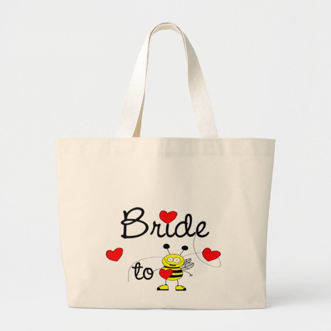 Grand Tote Bag Jeune mariée à être/ABEILLE HEUREUSE de COEUR (Devant)