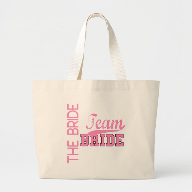 Grand Tote Bag JEUNE MARIÉE de la jeune mariée 1 d'équipe (Devant)